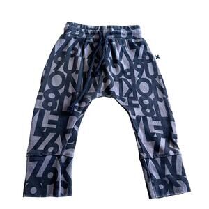 Huxbaby alphabet  organic cotton drop crotch pants size 3-6 months
